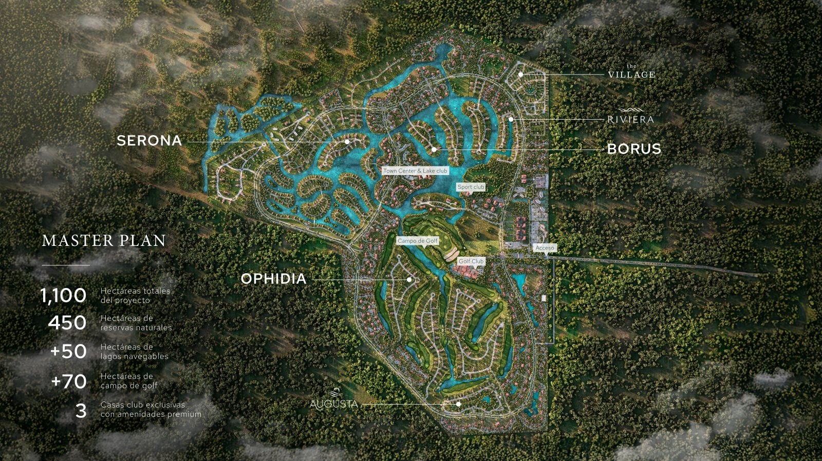 Plan maestro ilustrativo de Country Lakes
